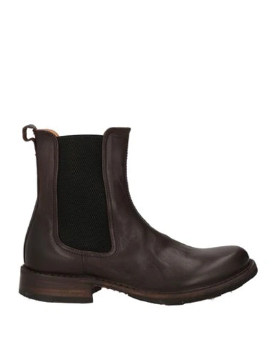 Shop Fiorentini + Baker Fiorentini+baker Woman Ankle Boots Dark Brown Size 8 Leather, Textile Fibers