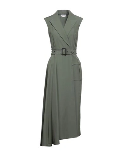 Shop Alexander Mcqueen Woman Overcoat & Trench Coat Military Green Size 6 Wool, Cotton