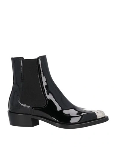 Shop Alexander Mcqueen Woman Ankle Boots Black Size 7 Leather, Metal