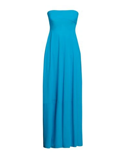 Shop Nina Ricci Woman Maxi Dress Azure Size M Polyamide, Elastane In Blue