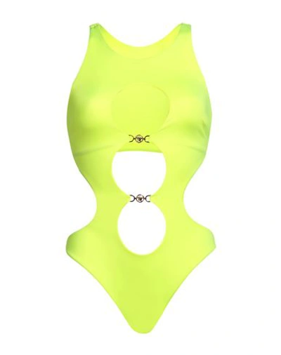 Shop Versace Woman One-piece Swimsuit Yellow Size 8 Polyester, Elastane