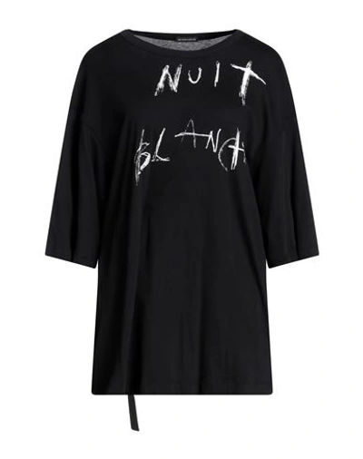 Shop Ann Demeulemeester Woman T-shirt Black Size M Cotton