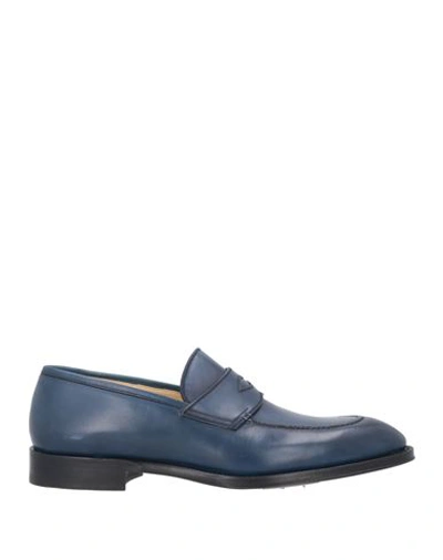 Shop Gabriele Peluso Man Loafers Blue Size 7.5 Calfskin