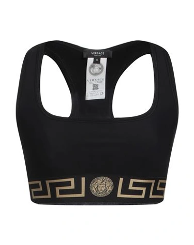 Versace Greca Border Triangle Bra In Black