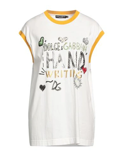 Shop Dolce & Gabbana Woman T-shirt White Size 8 Cotton, Elastane