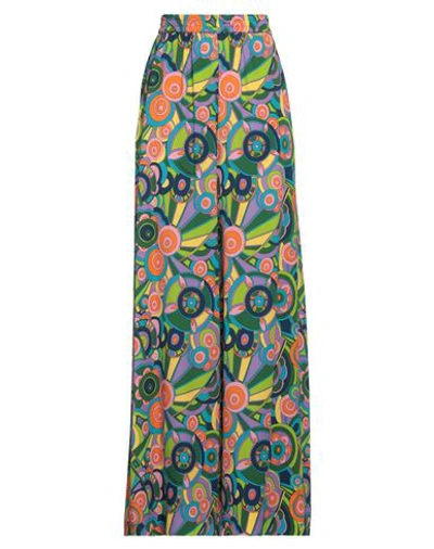 Shop Dolce & Gabbana Woman Pants Green Size 4 Silk, Elastane