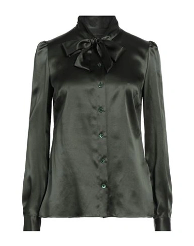 Shop Dolce & Gabbana Woman Shirt Military Green Size 8 Silk