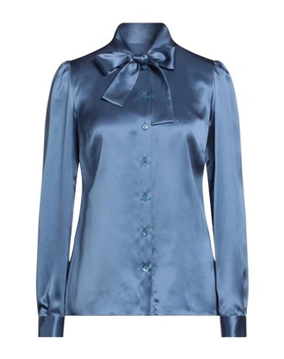 Shop Dolce & Gabbana Woman Shirt Pastel Blue Size 10 Silk