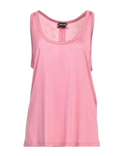 Shop Tom Ford Woman Tank Top Pink Size 4 Silk