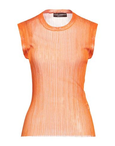 Shop Dolce & Gabbana Woman Top Orange Size 14 Polyester