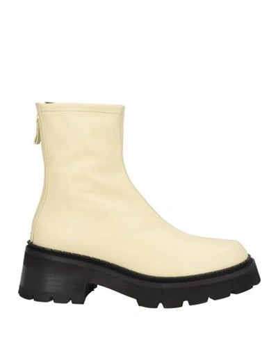 Shop By Far Woman Ankle Boots Light Yellow Size 8 Leather