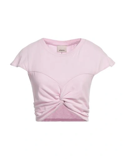 Shop Isabel Marant Woman T-shirt Light Pink Size L Cotton