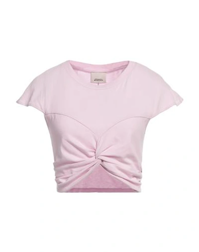 Isabel Marant Zineae Cropped Cotton Jersey T-shirt In Pink