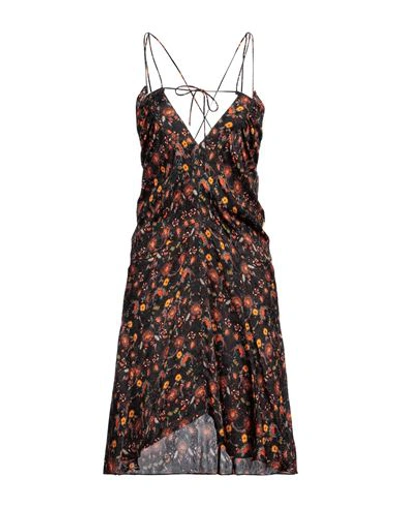 Shop Isabel Marant Woman Mini Dress Black Size 10 Viscose, Silk
