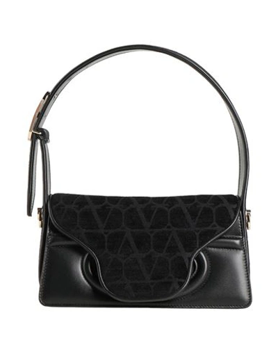 Shop Valentino Garavani Woman Handbag Black Size - Leather, Textile Fibers