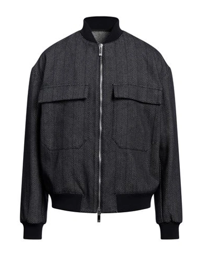 Shop Giorgio Armani Man Jacket Navy Blue Size 42 Cotton, Polyamide, Elastane