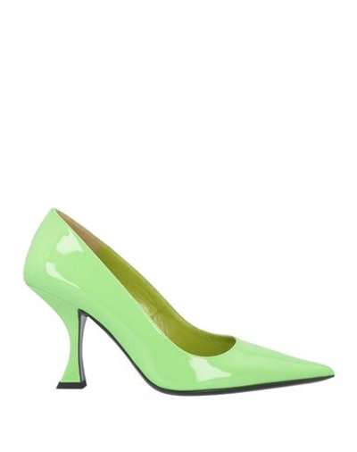 Shop By Far Woman Pumps Green Size 8 Soft Leather