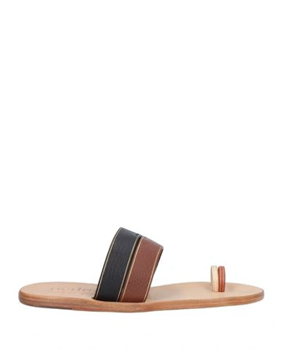 Pedro Garcia Pedro García Woman Thong Sandal Brown Size 7.5 Cowhide In Brown