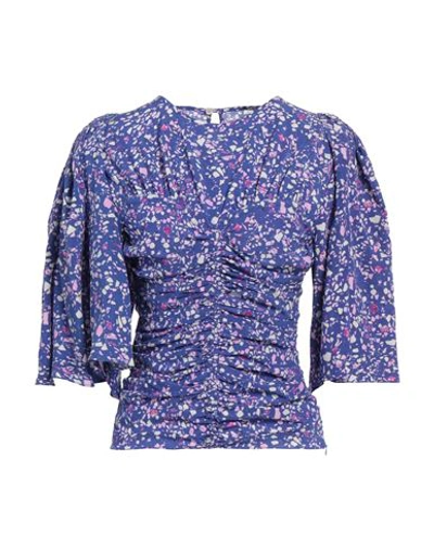 Shop Isabel Marant Woman Top Blue Size 10 Silk, Elastane