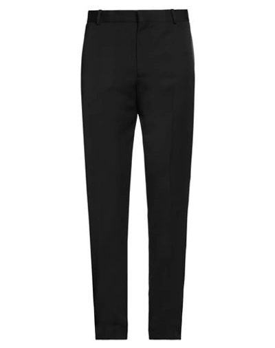 Shop Alexander Mcqueen Man Pants Black Size 36 Wool, Silk