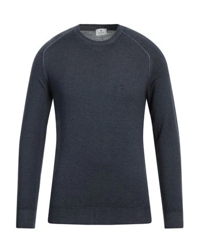 Shop Etro Man Sweater Midnight Blue Size S Virgin Wool