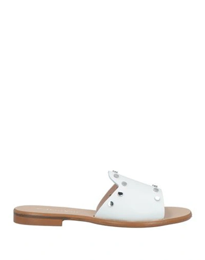 Shop Via Delle Ville Woman Sandals White Size 8 Cowhide