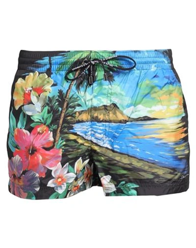 Shop Dolce & Gabbana Beachwear Man Swim Trunks Black Size 34 Polyester