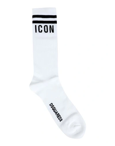 Shop Dsquared2 Man Socks & Hosiery White Size 13-14 Cotton, Polyamide, Elastane