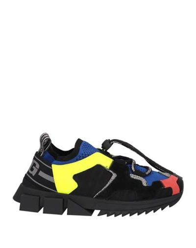 Dolce & Gabbana Multicolor Mesh Sorrento Trekking Sneakers Shoes In Black