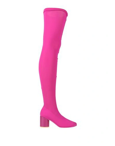 Shop Mm6 Maison Margiela Woman Boot Fuchsia Size 8 Textile Fibers In Pink
