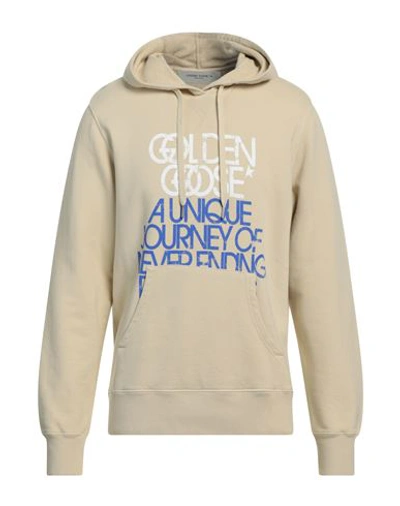 Shop Golden Goose Man Sweatshirt Beige Size L Cotton