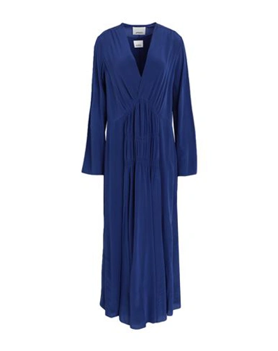 Shop Isabel Marant Woman Midi Dress Bright Blue Size 8 Silk