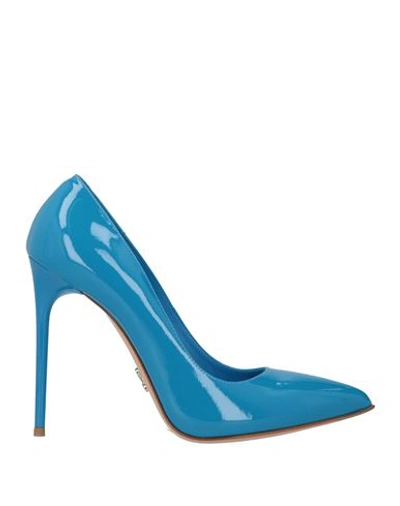 Shop Sergio Levantesi Woman Pumps Azure Size 8 Leather In Blue