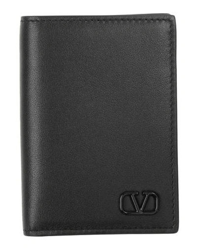 Shop Valentino Garavani Man Wallet Black Size - Soft Leather