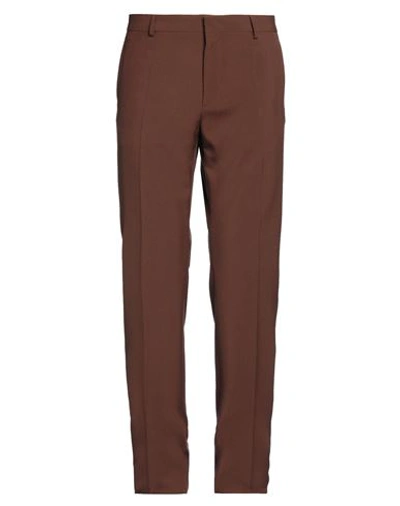 Valentino Side-stripe Straight Leg Trousers In Brown