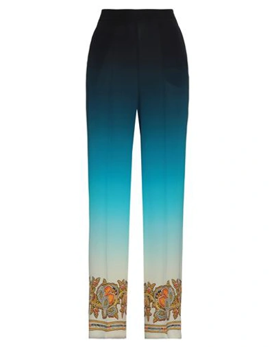 Etro Colour Shaded Crêpe De Chine Palazzo Trousers In Green