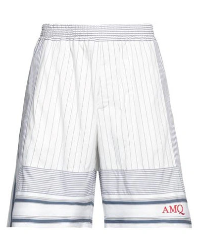 Shop Alexander Mcqueen Man Shorts & Bermuda Shorts White Size 34 Cotton, Lyocell