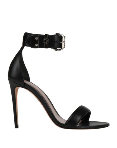 Shop Alexander Mcqueen Woman Sandals Black Size 8 Leather