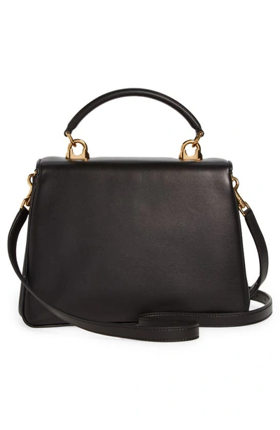 Shop Dolce & Gabbana Devotion Leather Top Handle Bag In Black