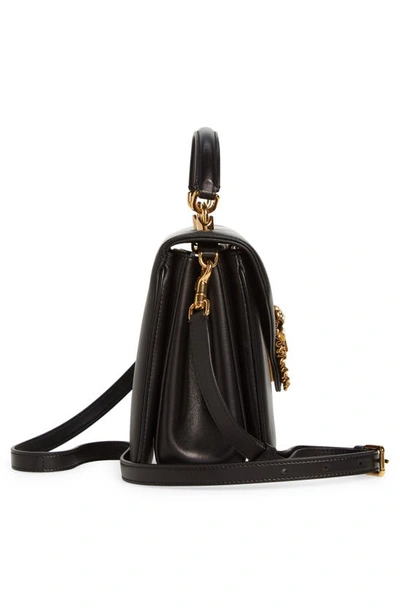 Shop Dolce & Gabbana Devotion Leather Top Handle Bag In Black