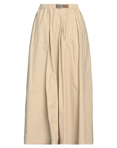 Shop Brunello Cucinelli Woman Maxi Skirt Beige Size 10 Cotton, Polyester, Elastane, Brass