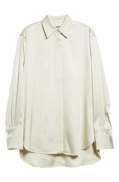 Shop Jil Sander Relaxed Fit Satin Button-up Shirt In 280 Natural