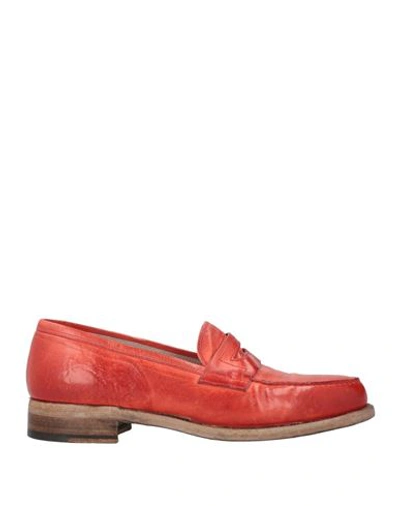 Shop Damy Woman Loafers Coral Size 6 Leather In Red