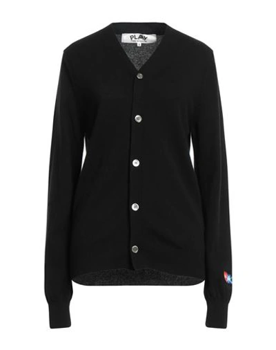 Shop Comme Des Garçons Play Woman Cardigan Black Size M Wool