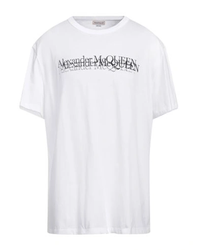 Shop Alexander Mcqueen Man T-shirt White Size L Cotton