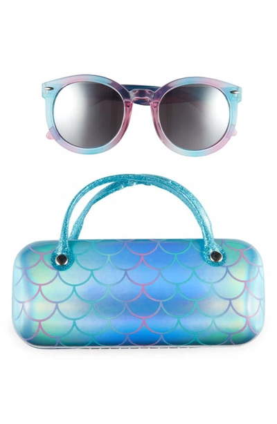 Shop Capelli New York Kids' Mermaid Sunglasses & Hard Case Set In Turquoise Combo
