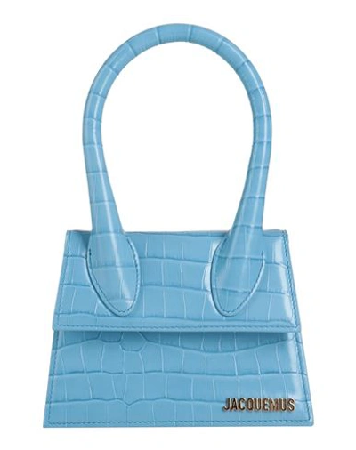 Shop Jacquemus Woman Handbag Light Blue Size - Calfskin