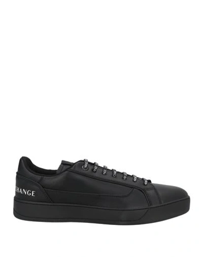 Shop Armani Exchange Man Sneakers Black Size 7 Leather