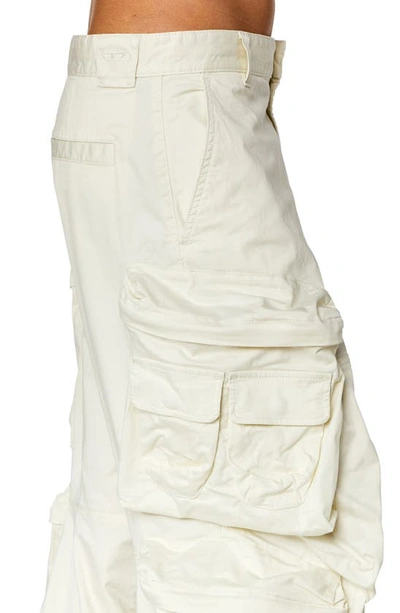 Shop Diesel ® P-huges New Stretch Sateen Cargo Pants In Off White