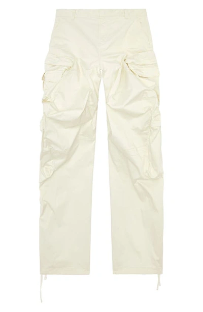 Shop Diesel P-huges New Stretch Sateen Cargo Pants In Off White